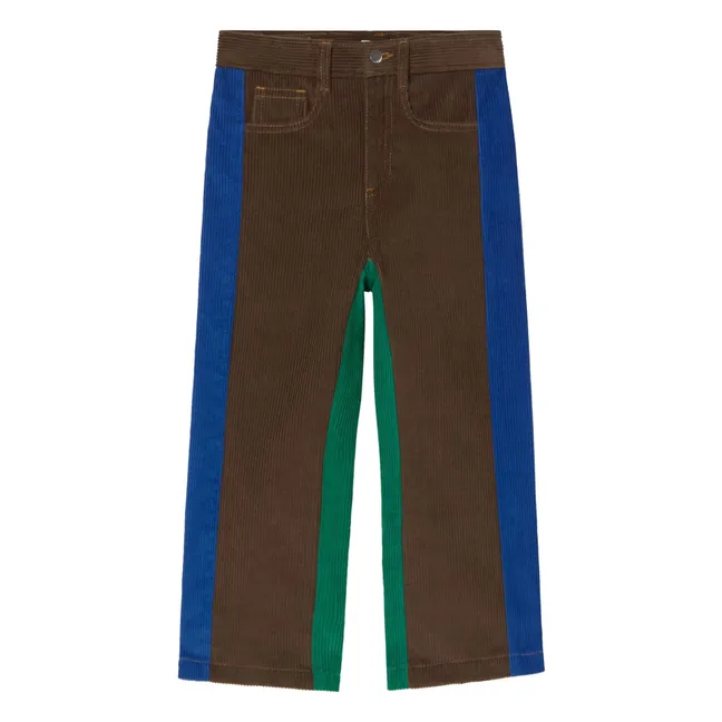Pantalon Colorblock Velours Côtelé | Marron