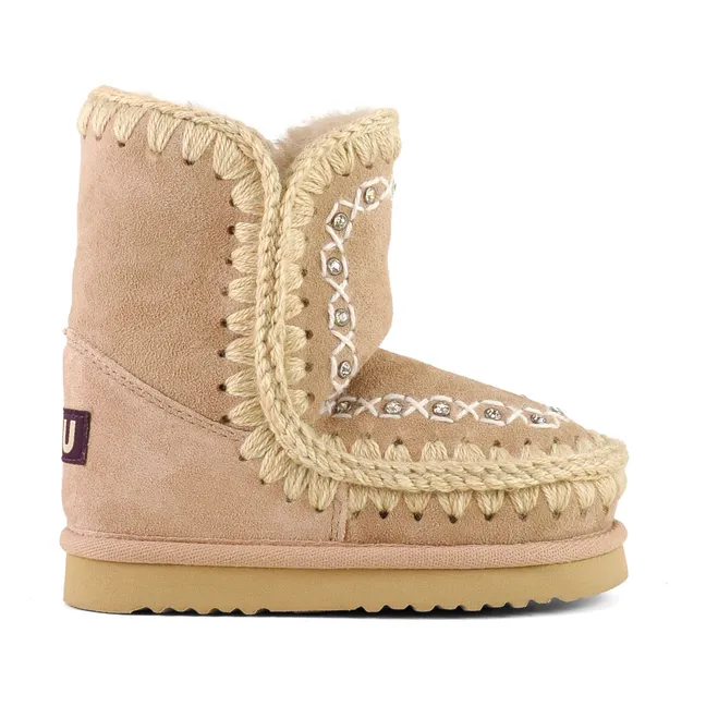 Stivali in pelle scamosciata Eskimo Strass | Camel