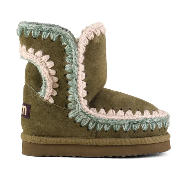 Botas esquimales de ante sobrecosidas | Verde Kaki