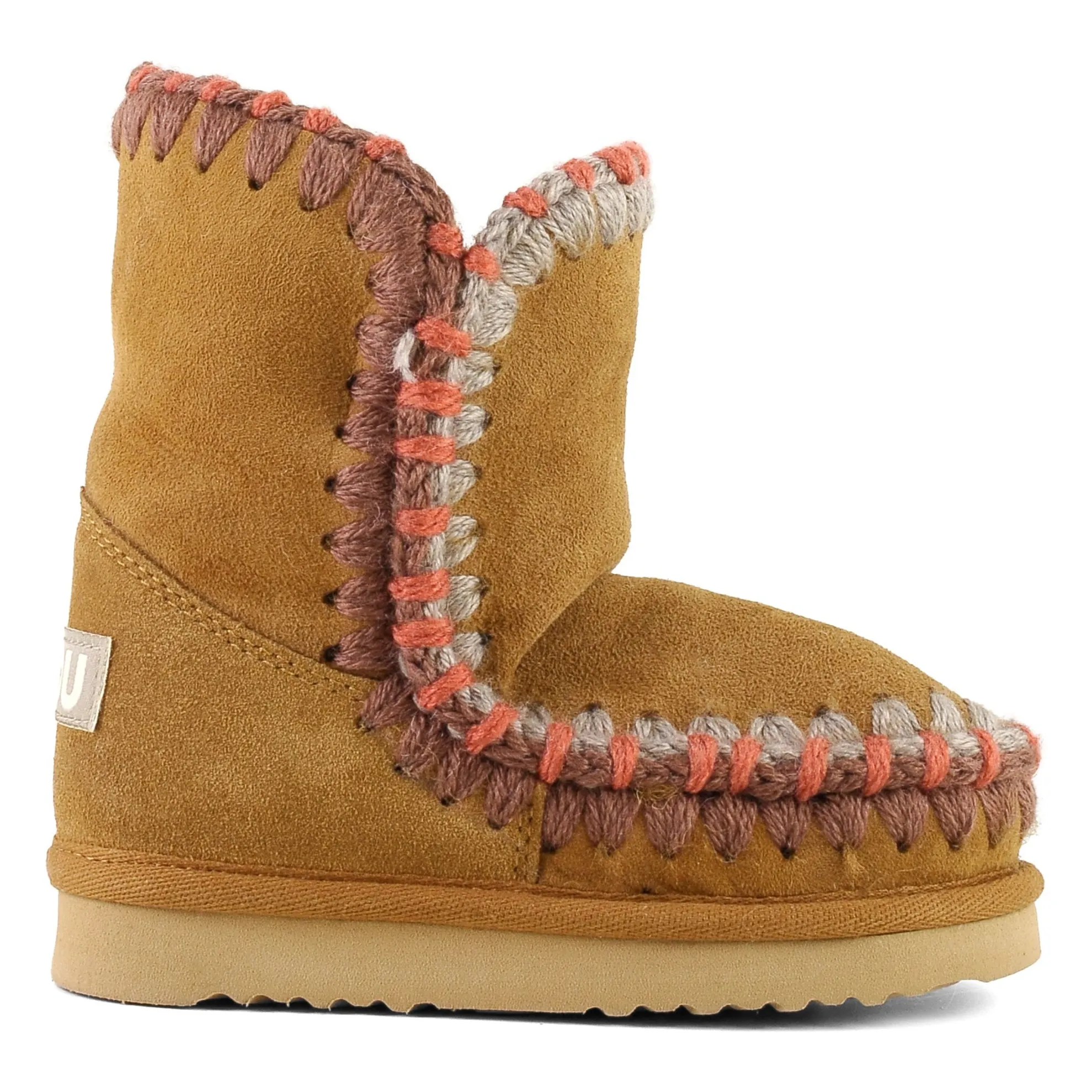 Mou Cognac Eskimo Suede Overstitched Boots