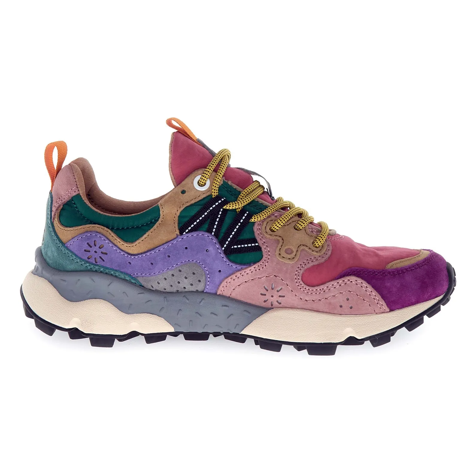 Flower Mountain Pink Yamano 3 Suede And Nylon Sneakers
