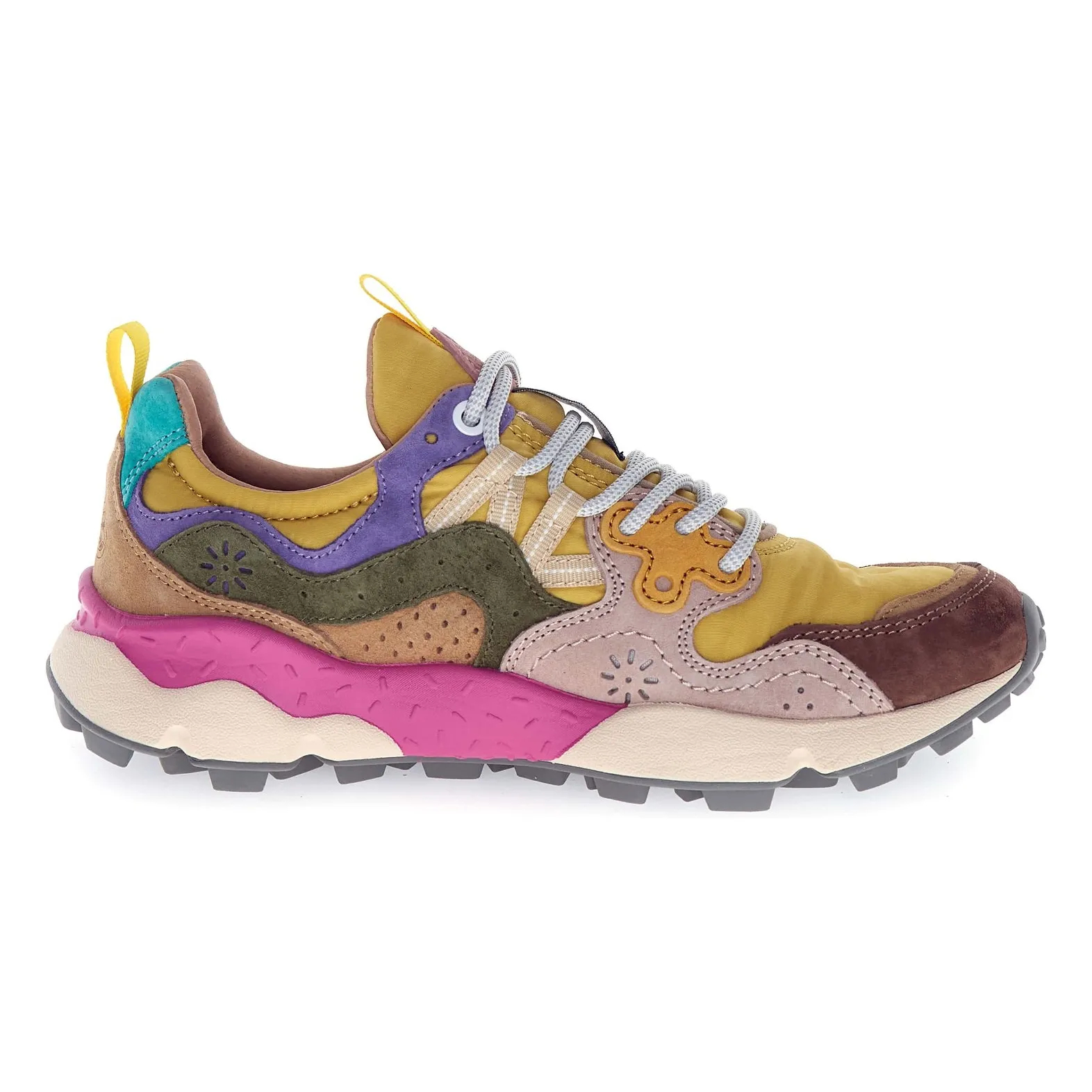 Flower Mountain Mustard Yamano 3 Suede And Nylon Sneakers
