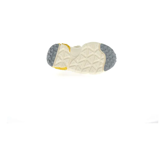 Baskets Yamano 3 Lacets Cuir Eco et Teddy | Taupe