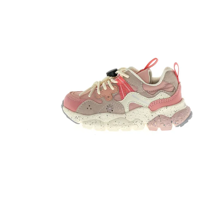 Baskets Yamano 3 Lacets Cuir Eco et Nylon | Rose