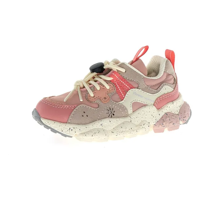 Baskets Yamano 3 Lacets Cuir Eco et Nylon | Rose