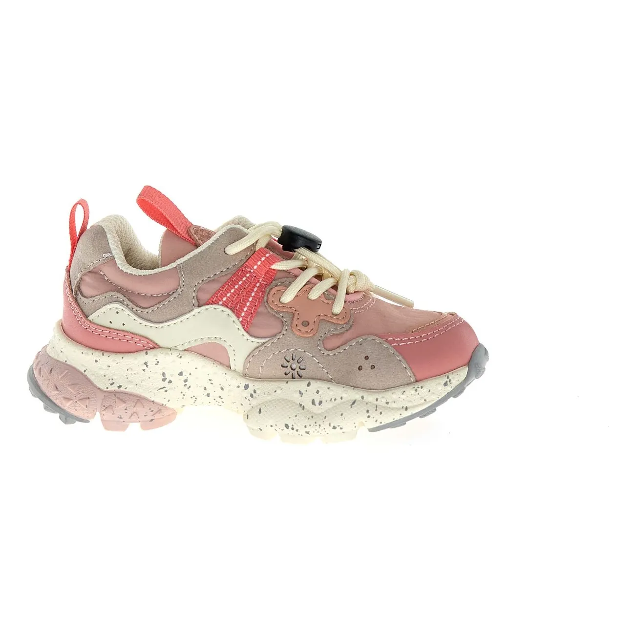 Flower Mountain Pink Yamano 3 Laces Leather And Nylon Sneakers