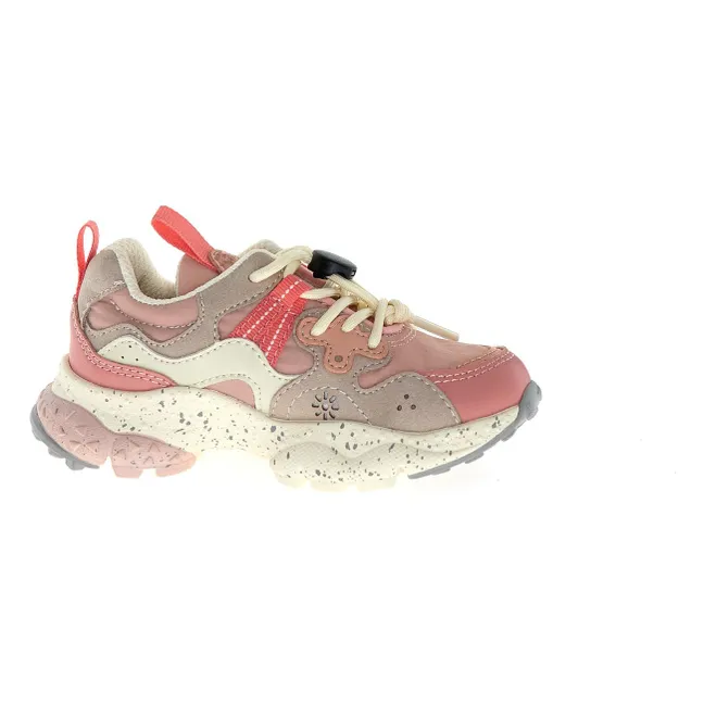 Baskets Yamano 3 Lacets Cuir Eco et Nylon | Rose