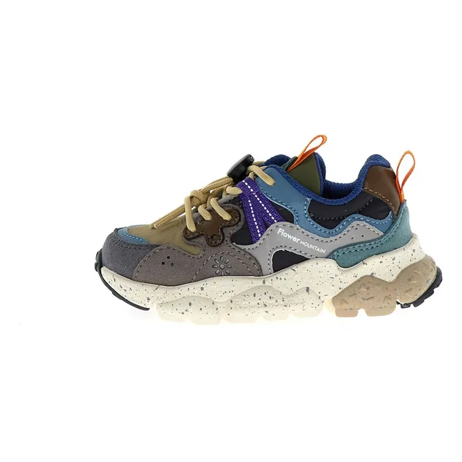 Baskets Yamano 3 Lacets Cuir Eco et Nylon | Gris