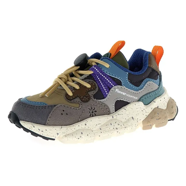 Yamano 3 Laces Leather and Nylon Sneakers | Grey