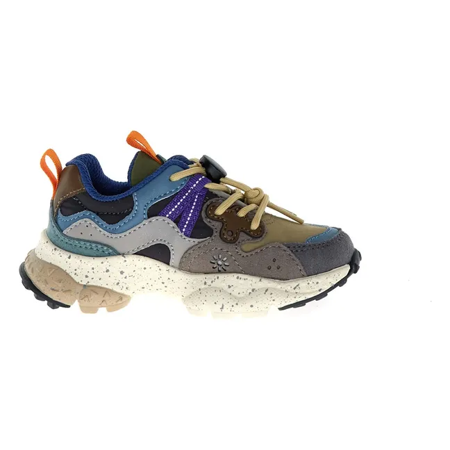 Yamano 3 Laces Leather and Nylon Sneakers | Grey