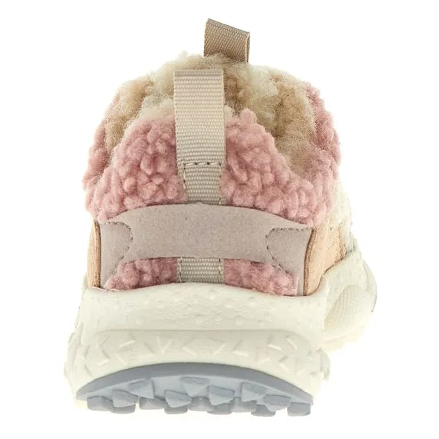 Baskets Doi Lacets Cuir Eco et Teddy | Ecru