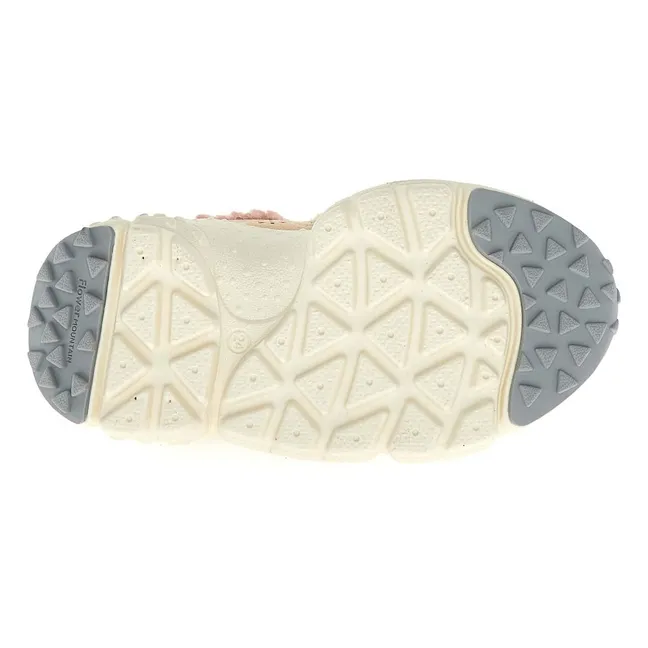 Sneakers Doi stringate in pelle Eco e Teddy | Ecru