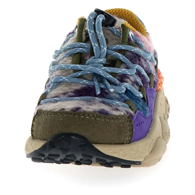 Baskets Raikiri Lacets Cuir Eco et Tissus | Violet