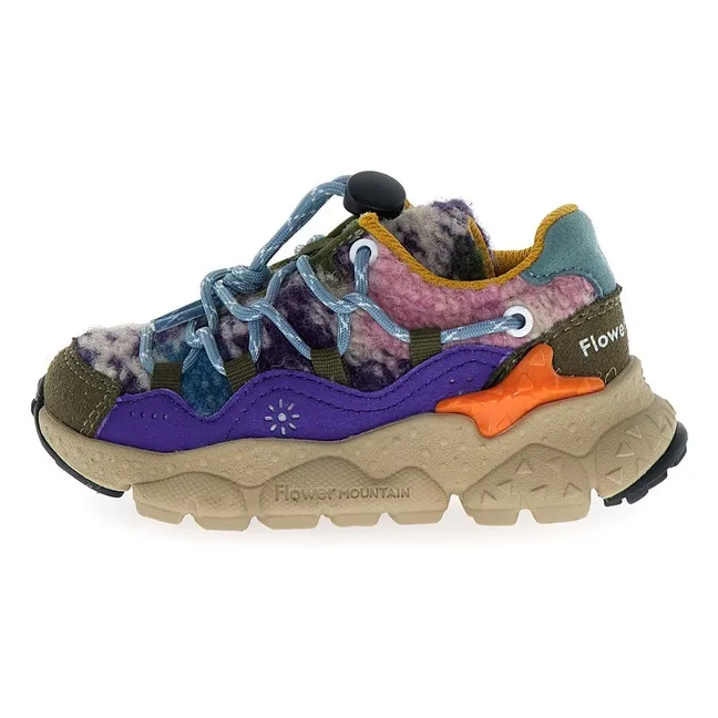 Baskets Raikiri Lacets Cuir Eco et Tissus | Violet