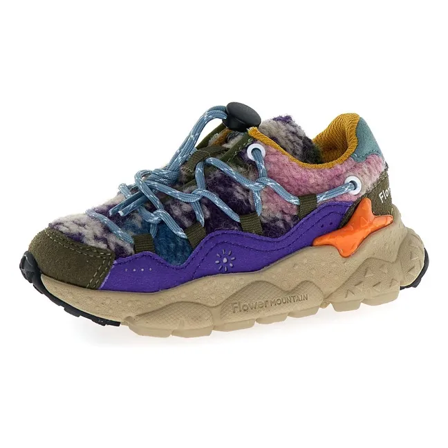 Raikiri Sneakers Eco Leather and Fabric Laces | Purple