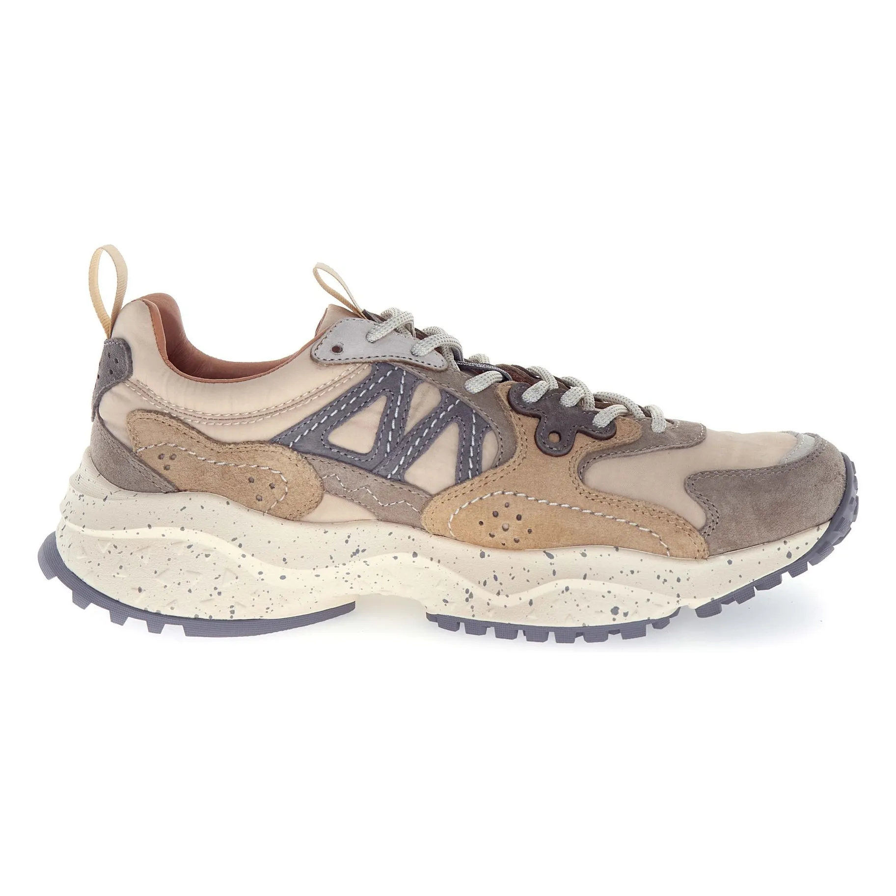 Flower Mountain Grey Solin Uni Suede And Nylon Sneakers