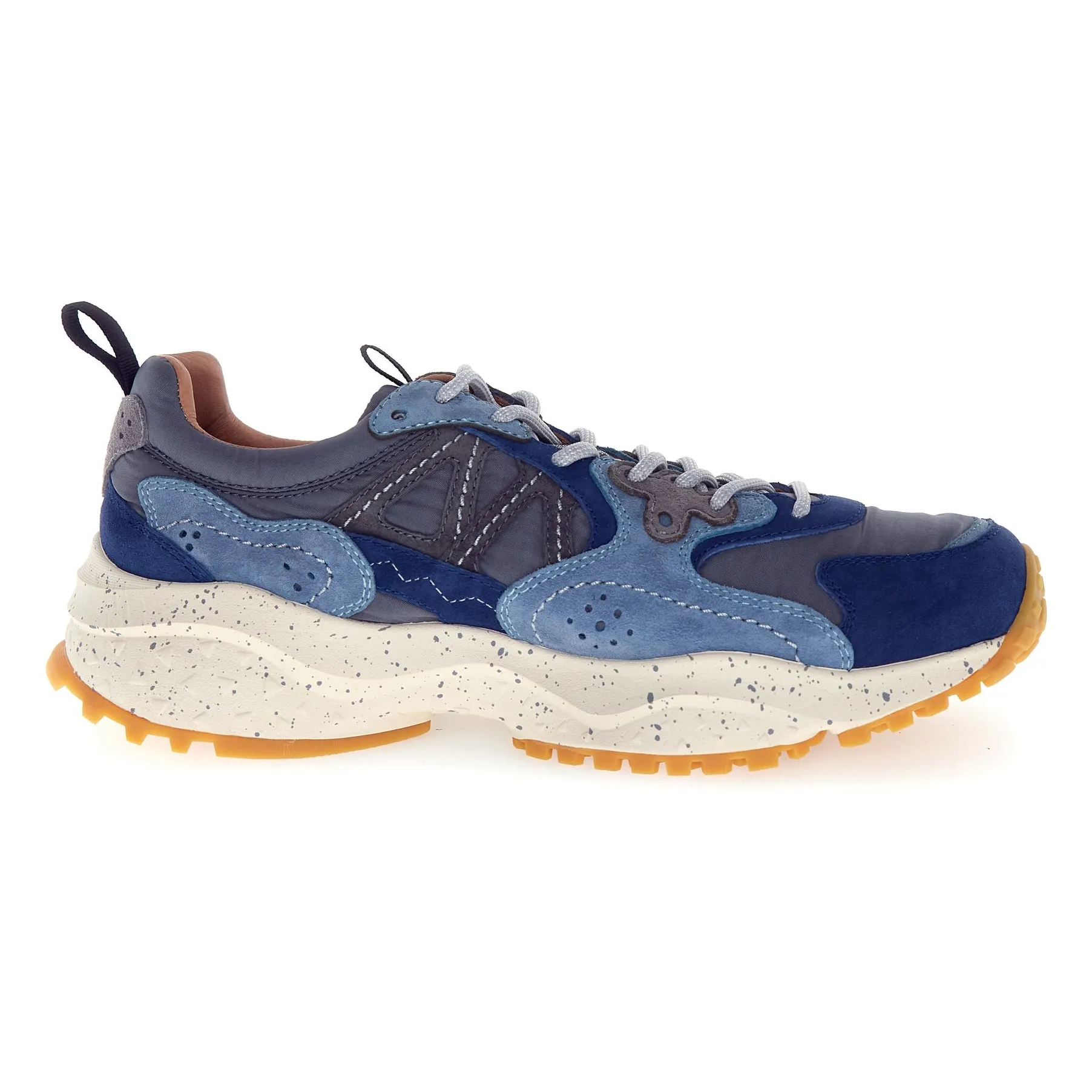 Flower Mountain Blue Solin Suede And Nylon Sneakers