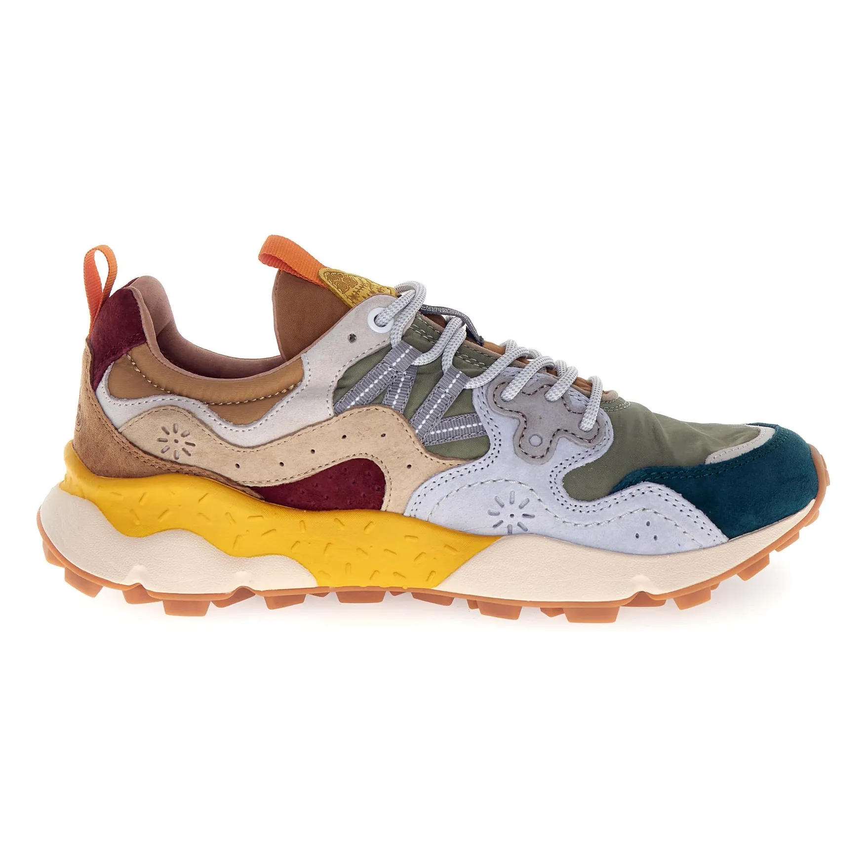 Flower Mountain Grey Yamano 3 Suede And Nylon Sneakers