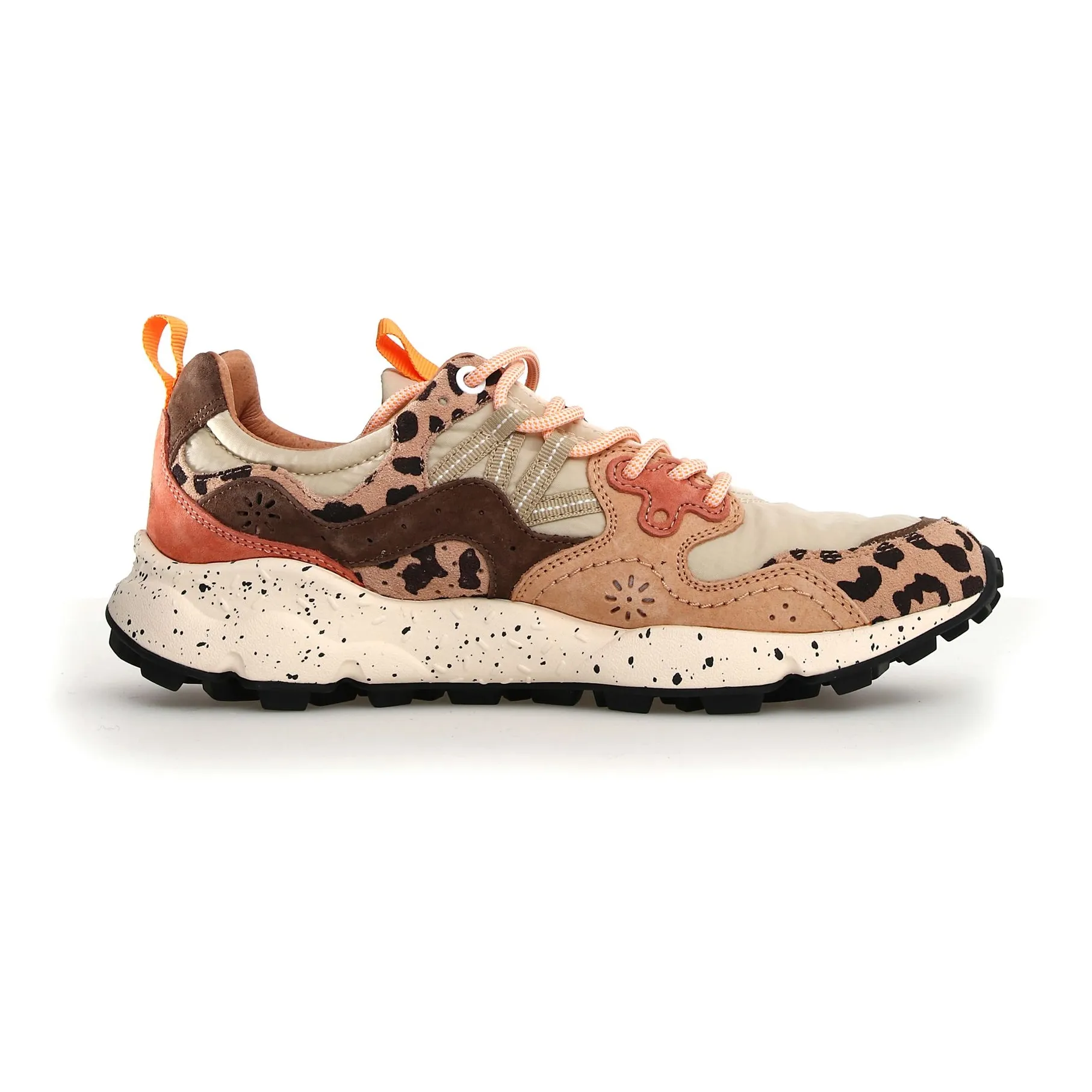 Flower Mountain Beige Yamano 3 Uni Suede, Nylon And Print Sneakers