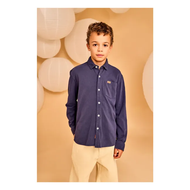 Chemise Dan Pique Coton Bio | Bleu marine