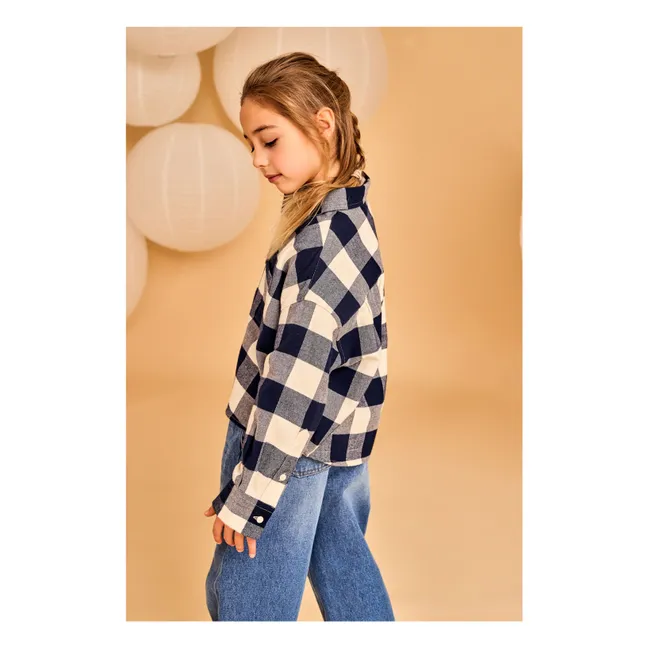 Chemise Bini Jin Carreaux | Bleu marine