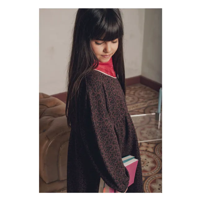 Vestido Leopoldine de leopardo | Marrón