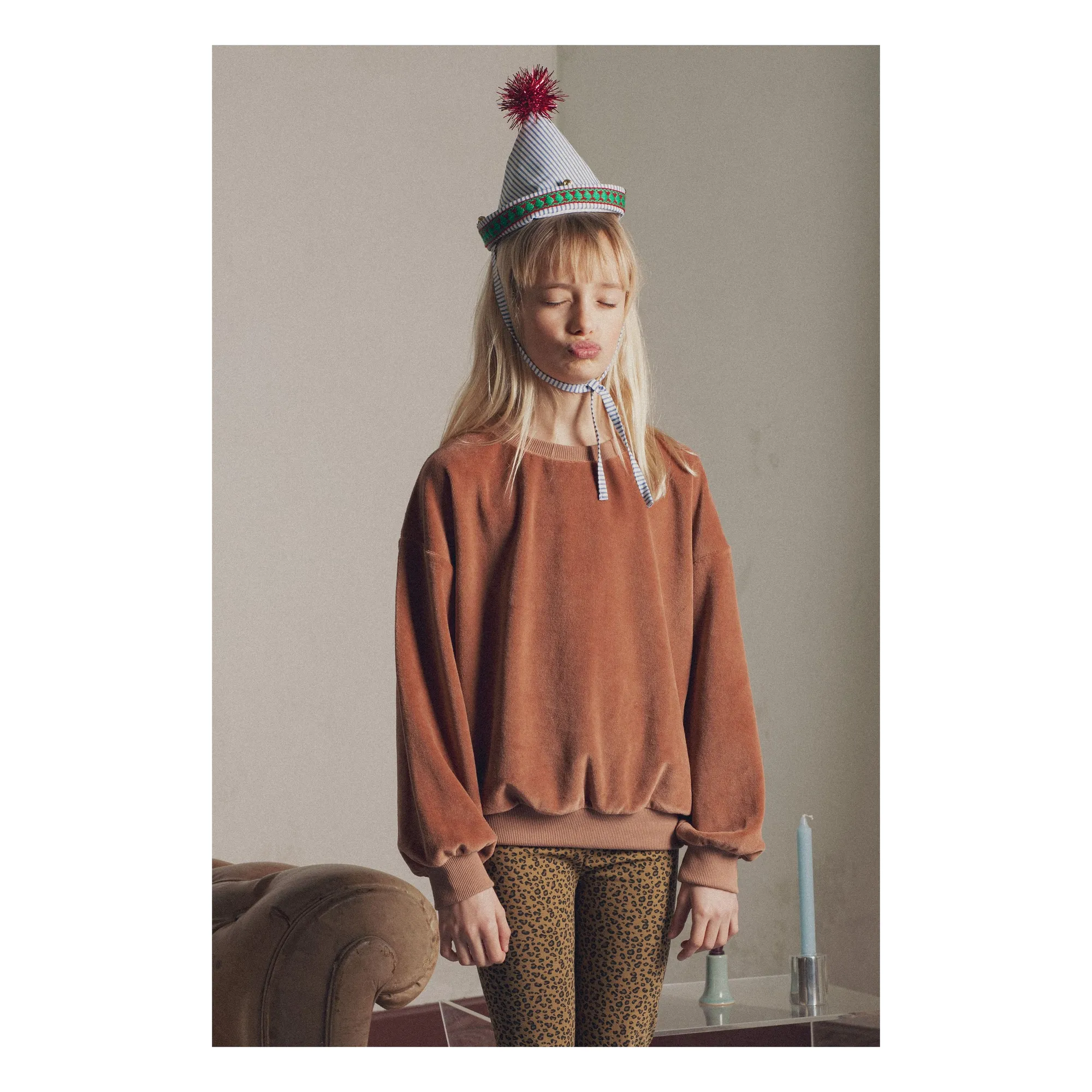 Marlot Paris Girls Mocha Maxime Velours Sweatshirt