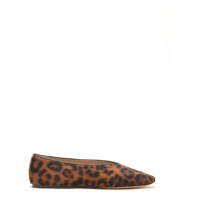 Regency Ballerinas Leopard Kalbshaar | Braun