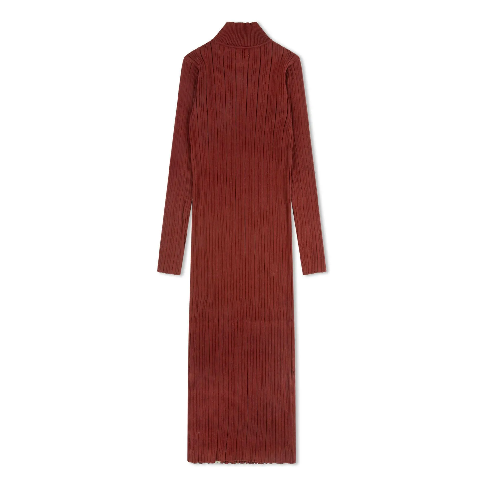 Matona Brick Red Organic Cotton Ribbed Dress