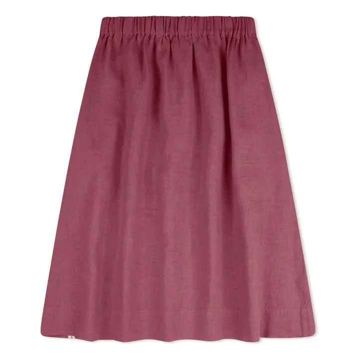 Midi skirt Linen | Mauve- Product image n°3