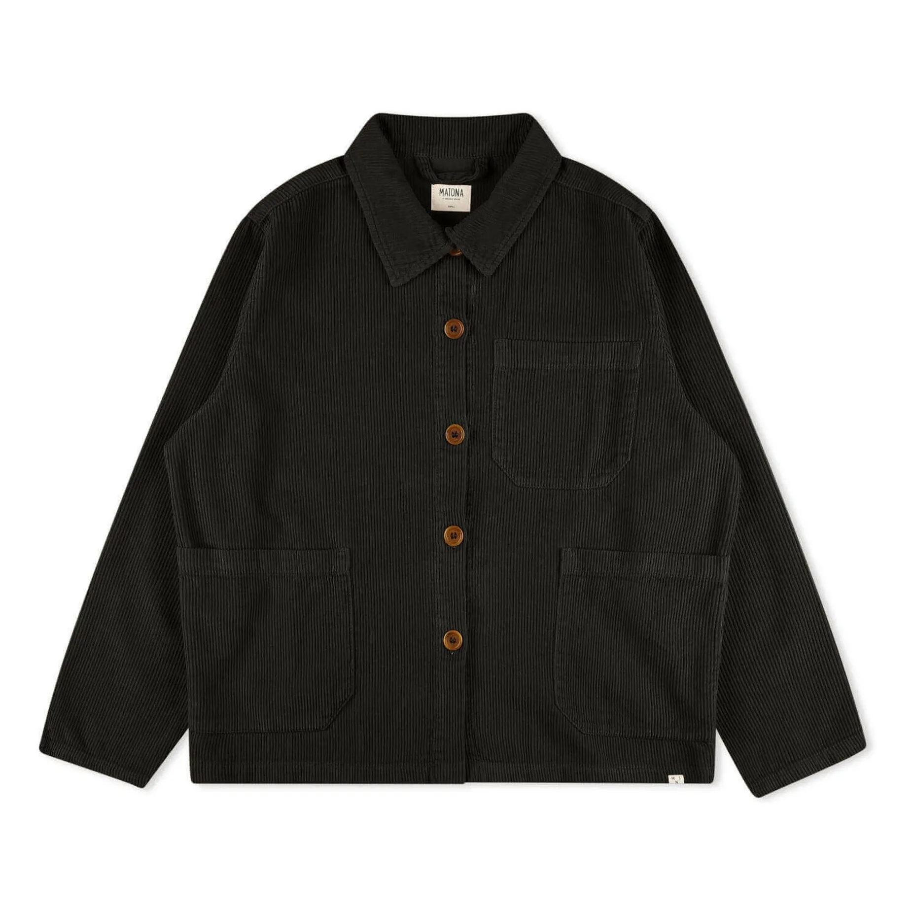 Matona Black Organic Cotton Corduroy Jacket
