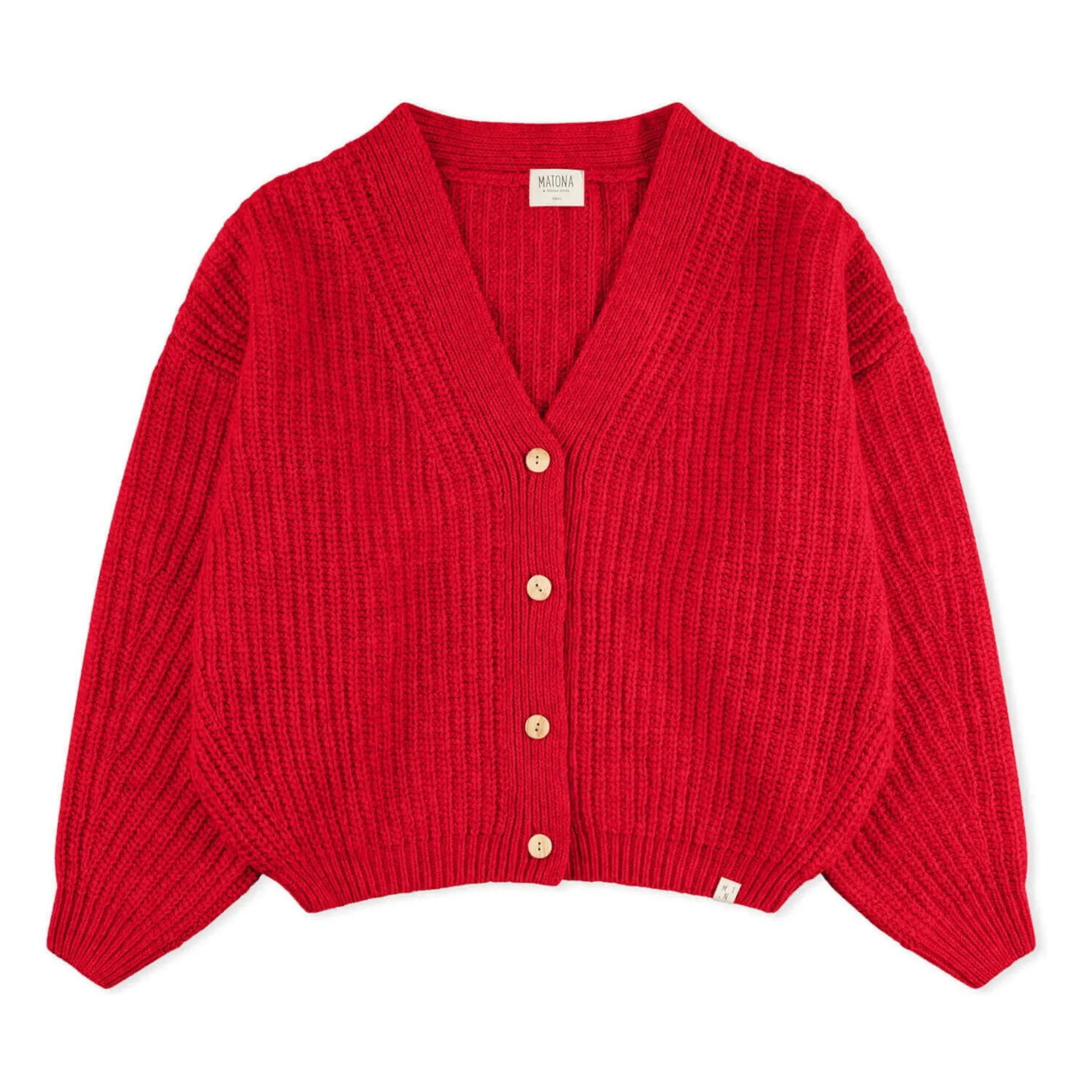 Matona Red Wool Cardigan