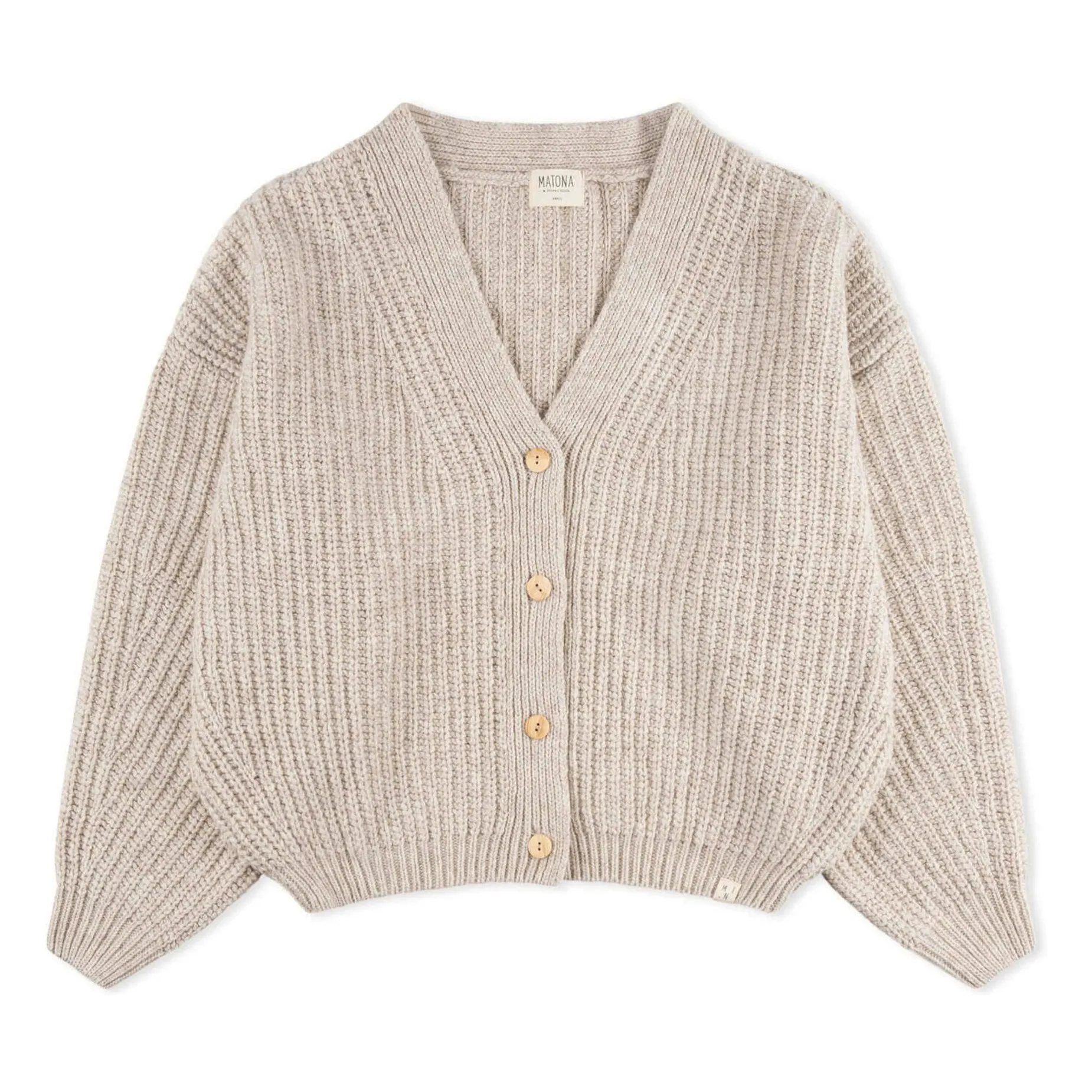 Matona Oatmeal Wool Cardigan