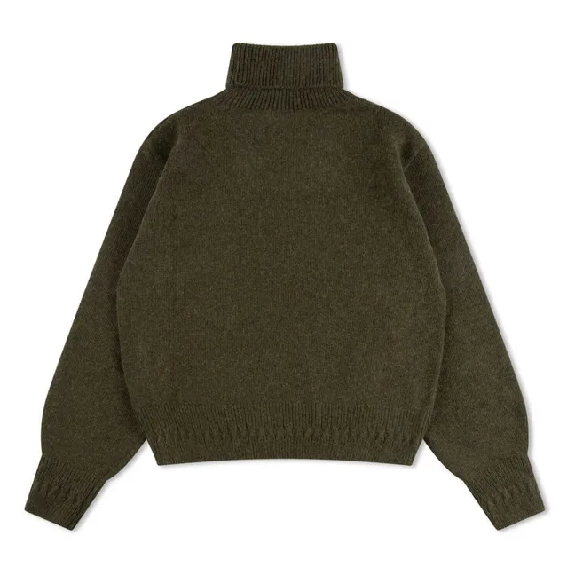 Maglia dolcevita in lana | Verde militare