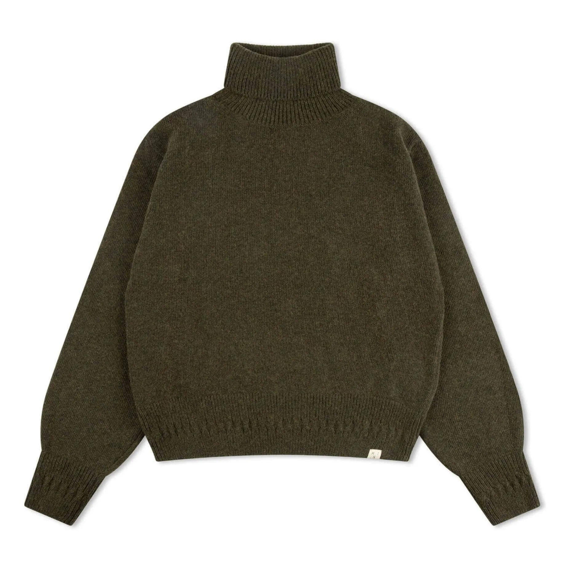 Matona Khaki Wool Turtleneck Sweater