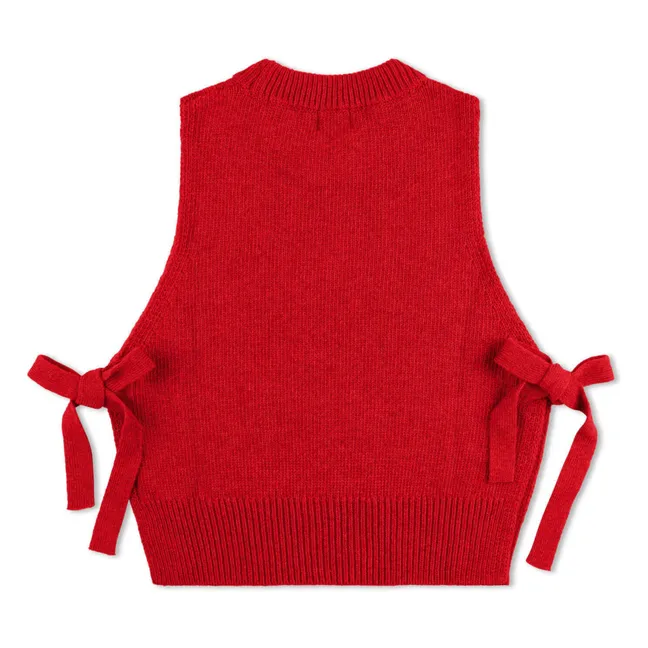 Maglione di lana senza maniche | Rosso