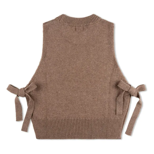 Pull Sans Manches Laine | Taupe