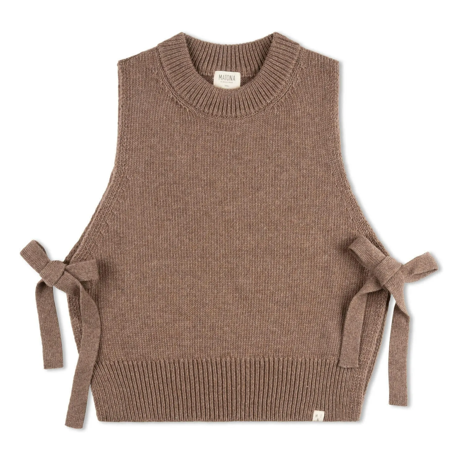 Matona Taupe Brown Sleeveless Wool Sweater