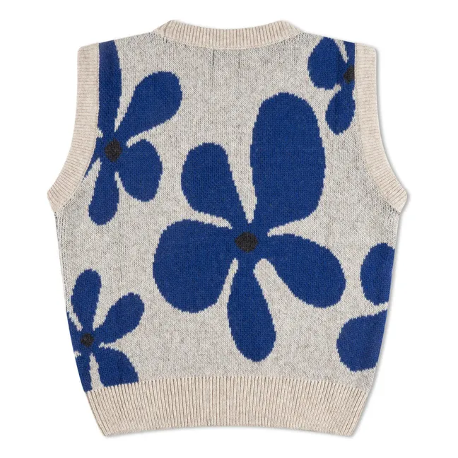 Jersey de flores de lana sin mangas | Gris