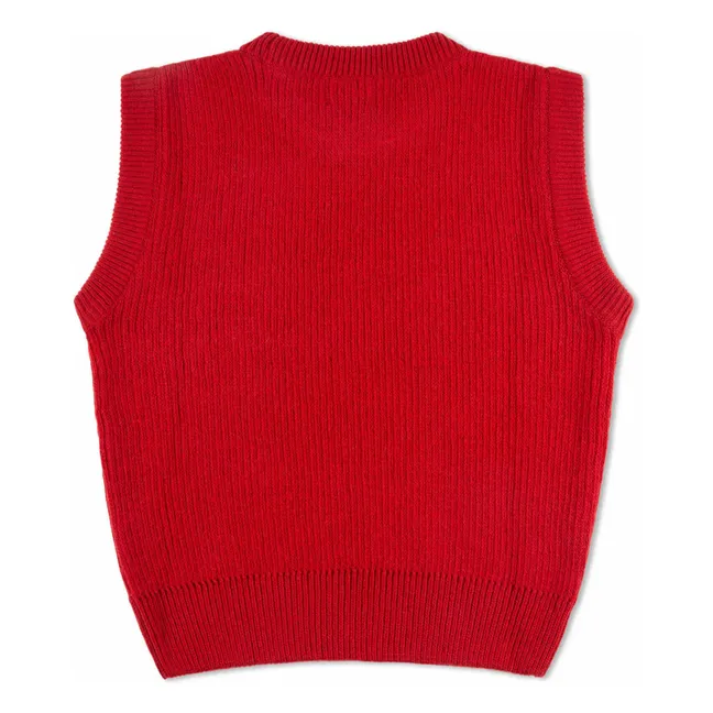 Maglione di lana senza maniche | Rosso