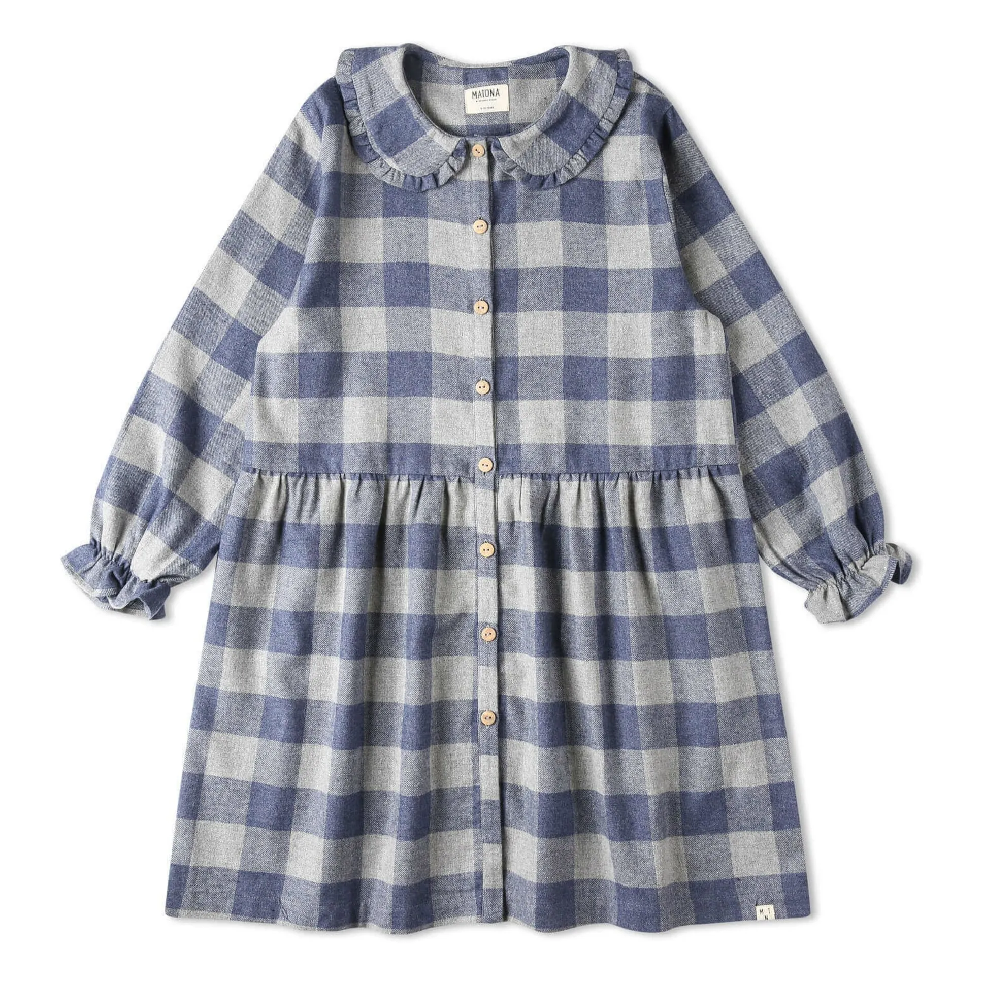Matona Blue Carreaux Flannel Tencel Dress