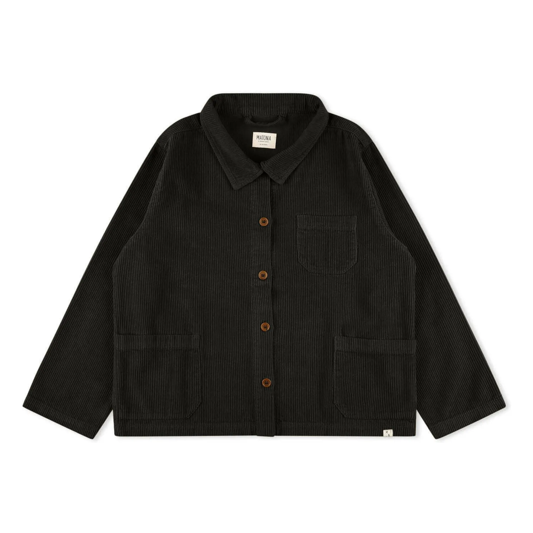 Matona Black Organic Cotton Corduroy Jacket