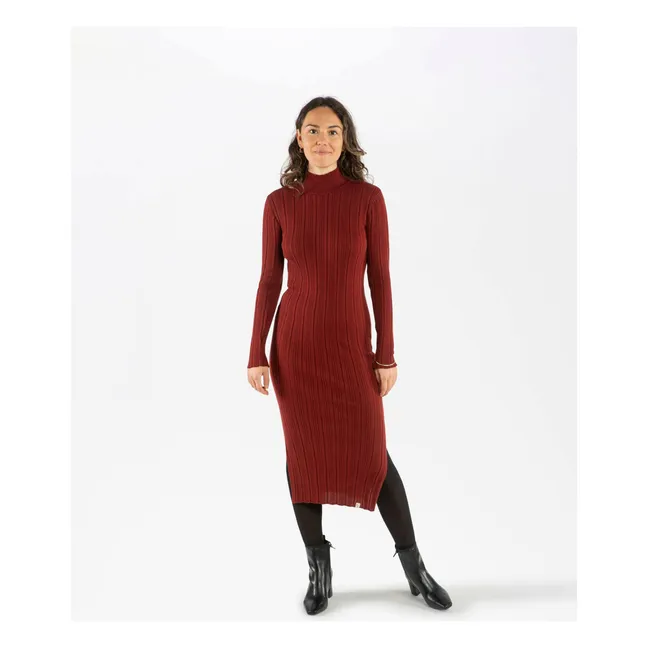 Robe Côtelée Coton Bio | Brique