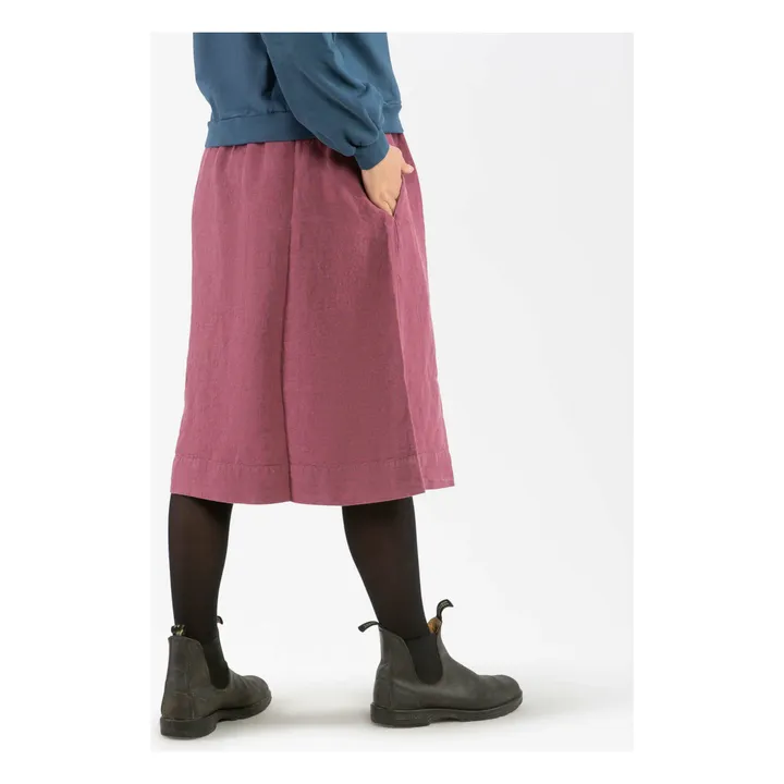 Midi skirt Linen | Mauve- Product image n°5