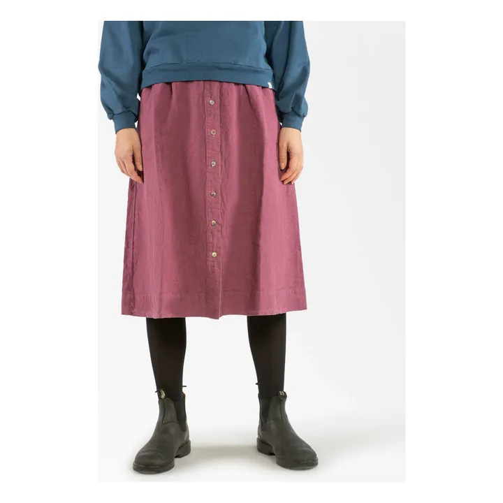 Midi skirt Linen | Mauve- Product image n°1