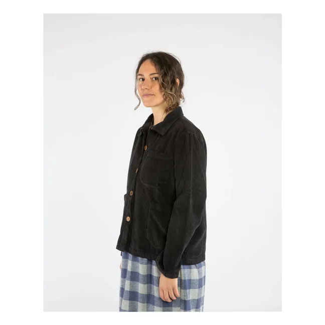 Chaqueta de pana de algodón orgánico | Negro