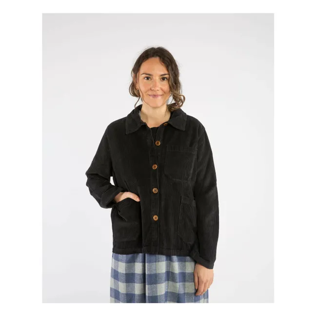 Chaqueta de pana de algodón orgánico | Negro