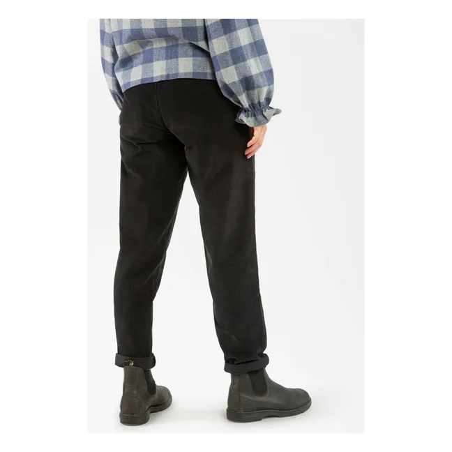 Pantalones de pana de algodón ecológico | Negro