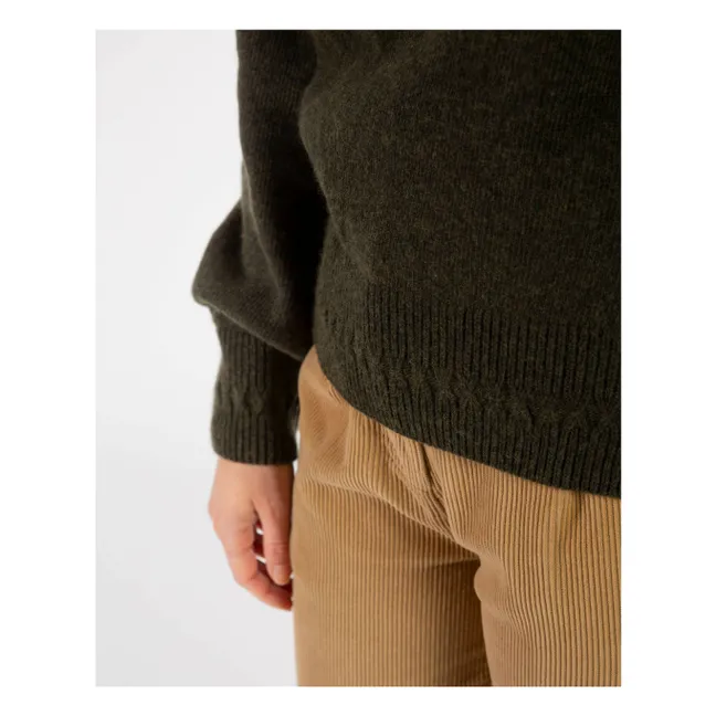 Maglia dolcevita in lana | Verde militare