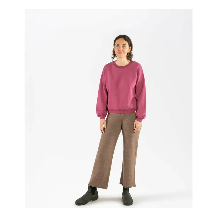 Organic cotton sweatshirt | Burgundy- Product image n°2